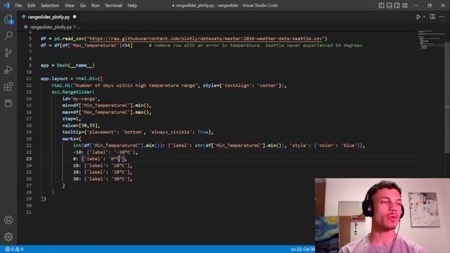 Use the RangeSlider in Python with Dash смотреть онлайн