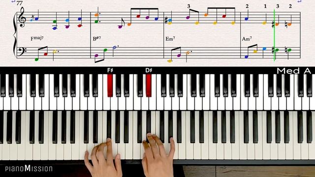 [Real Piano Tutorial] AUTUMN LEAVES_MED with music sheets смотреть онлайн