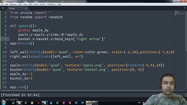 Apple catcher game in Python смотреть онлайн