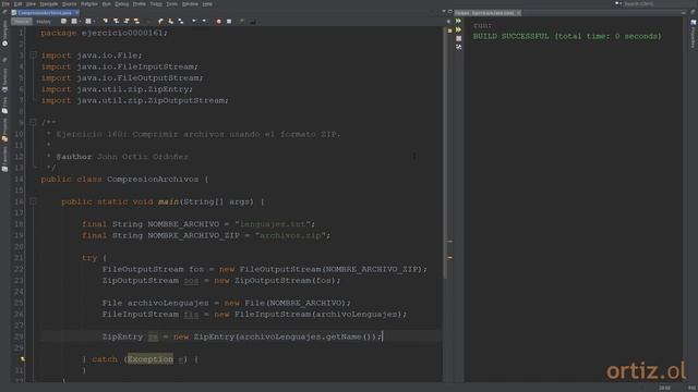 Java - Ejercicio 161: Comprimir Archivos Usando el Formato ZIP смотреть онлайн