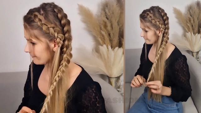 tutorial de peinados con trenzas de moda 2023 | chicas fashions смотреть онлайн