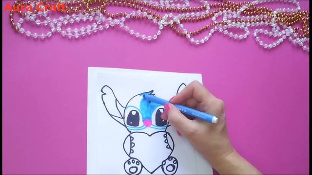 Рисуем Стича героя из из мульфильма Лило и Стич Поделки из бумаги для детей своими руками смотреть онлайн