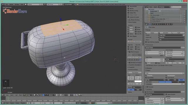 Quick Fill a Hole in Edit Mode using Grid Fill tool in BLender 2.79 смотреть онлайн