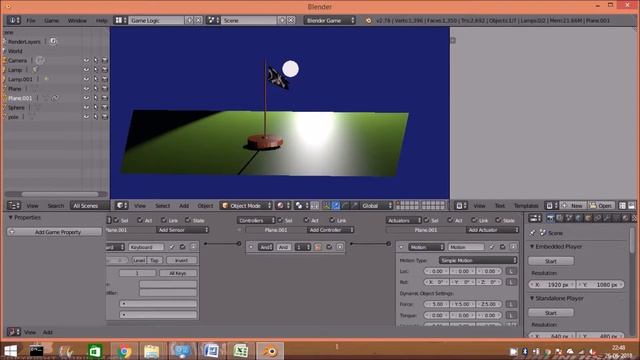 Blender Game -Create Flag. Apply Wind,Falling leaves and blow leaves in the direction of wind смотреть онлайн