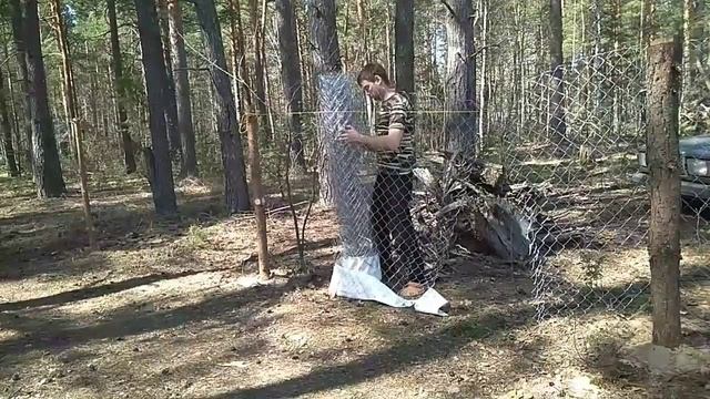 Подготовка и натяжка сетки рабица