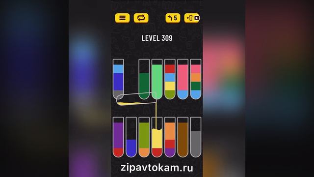 Прохождение Water Sort Puzzle level 309 👍🏻👍🏻👍🏻 смотреть онлайн