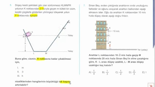 345 AYT FİZİK -İş Güç Enerji ( ÖSYM Tadında #1#) смотреть онлайн
