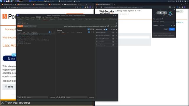 Insecure Deserialization:Lab #4 - Arbitrary object injection in PHP смотреть онлайн