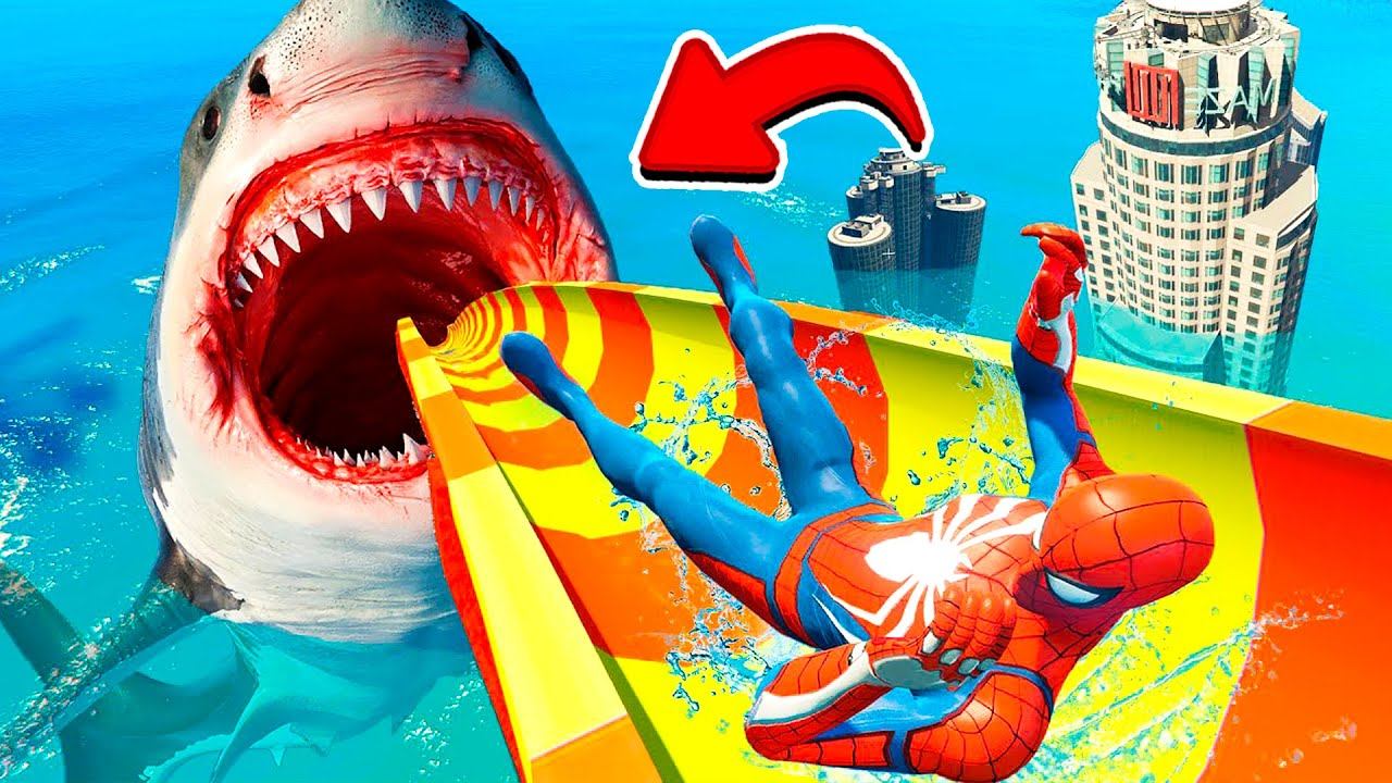 БЕЗУМНЫЙ СПУСК СО СКОЛЬЗКОЙ ГОРКИ ЗА МУЛЬТЯШНЫХ ГЕРОЕВ в ГТА 5 МОДЫ! ОБЗОР МОДА в GTA 5 ВИДЕО смотреть онлайн