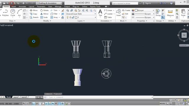 3D to 2D convert - AutoCAD Tutorial смотреть онлайн
