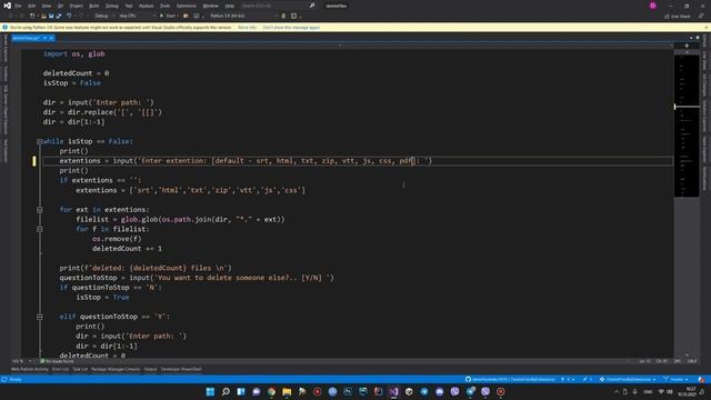 Пишем на Python - удаление файлов по расширению V2 смотреть онлайн