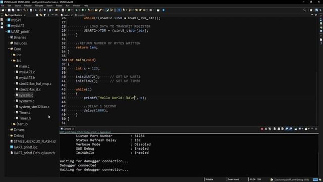 Redirect Printf To UART And Send Serial Data Via On-Board USB Port (STM32, STM32CubeIDE) смотреть онлайн