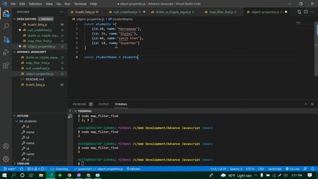 Class 83 || Topic: Apply map, filter, find on an array of objects смотреть онлайн