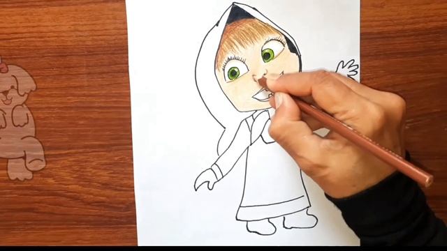 HOW TO DRAW MASHA STEP BY STEP /  MASHA AND THE BEAR CARTOON DRAWING #drawsocute