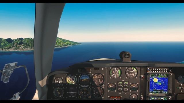 Tahiti. Approach and landing in Faaa Airport. A2A Bonanza. Prepar3D v4.5 смотреть онлайн