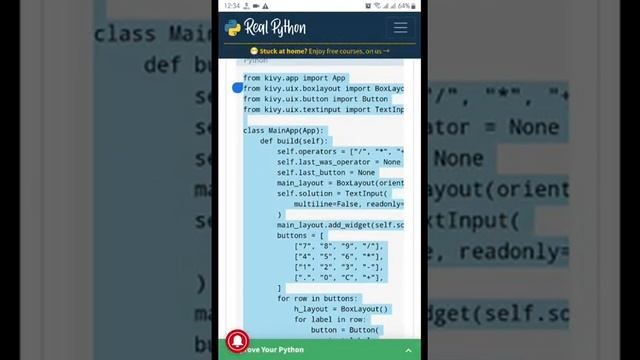 Test Running Kivy on Android using PyDroid App (source code from RealPython) смотреть онлайн