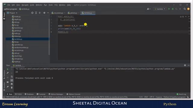 Lambda/Anonymous function in python | Python Tutorial #21 #codewithsheetal #coder смотреть онлайн