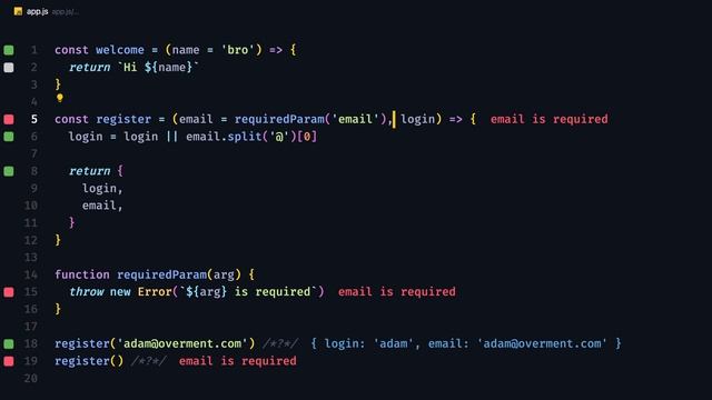 Domyślne parametry w JavaScript | overment смотреть онлайн