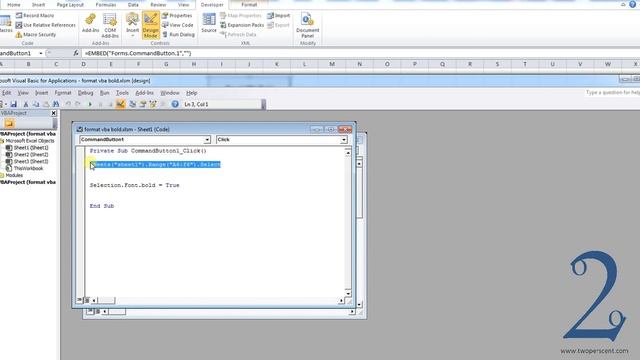 Excel Macro Which Makes Text Bold