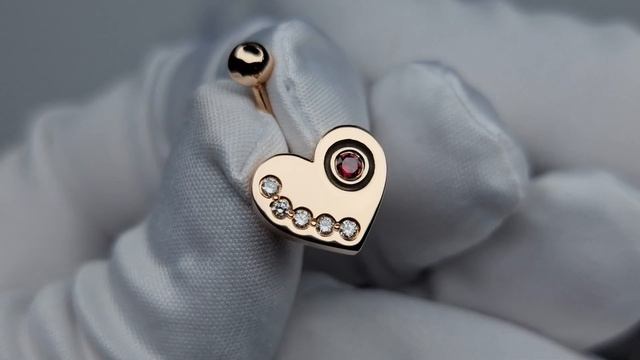 Женский Пирсинг из Золото 585 с Бриллиантами и Рубином смотреть онлайн