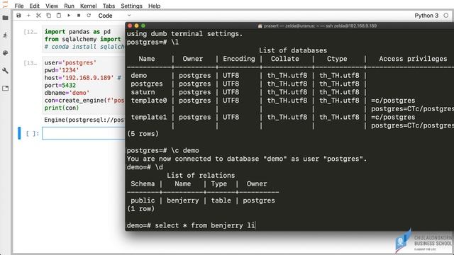 สอน pandas: การเชื่อมต่อกับฐานข้อมูล PostgreSQL смотреть онлайн