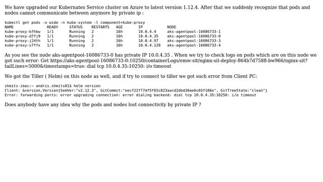 Error: forwarding ports: error upgrading connection: error dialing backend: - Azure Kubernetes... смотреть онлайн