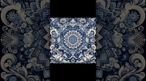 Очень сложный узор, сочетающий синий и белые цвета