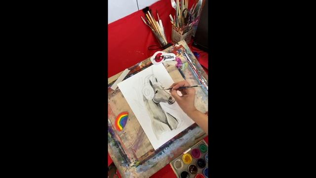 МК Рисуем единорога гуашью. смотреть онлайн