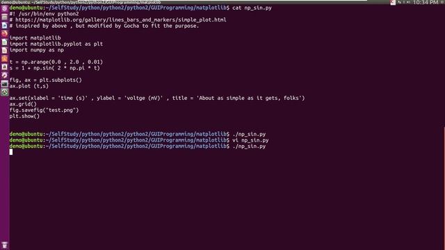 python2, matlibplot gui plt show np sin смотреть онлайн