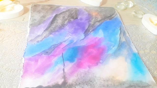 РИСУЕМ ЗВЕЗДНОЕ НЕБО, НОЧЬ,(Акварель),ПРОСТОЙ РИСУНОК. БЫСТРО. смотреть онлайн