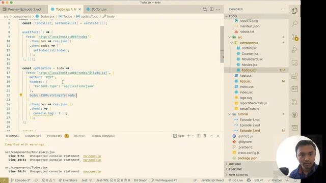 ReactJs Tutorial in Nepali Ep:3, UseEffect Hook, requesting REST API смотреть онлайн