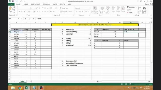 15 Excel Formulas most important for job interview смотреть онлайн