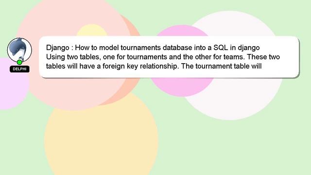 Django : How to model tournaments database into a SQL in django смотреть онлайн