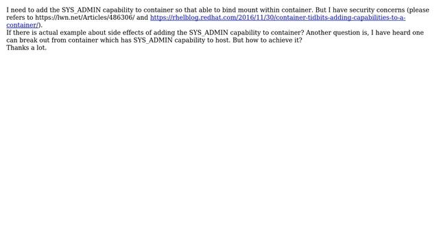 DevOps & SysAdmins: Disadvantage of giving SYS_ADMIN to Docker container смотреть онлайн
