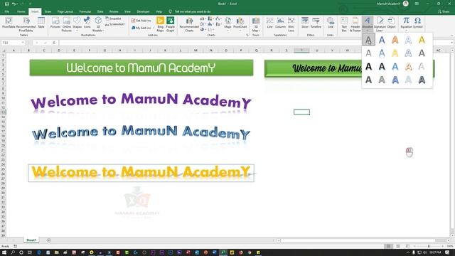 MS Excel 2016 Essential Course_Insert Text ,Word Art, Signature and Object in Excel Bangla_Part-33 смотреть онлайн