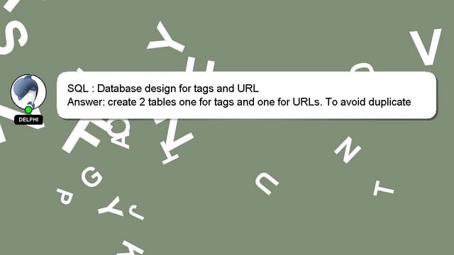SQL : Database design for tags and URL смотреть онлайн