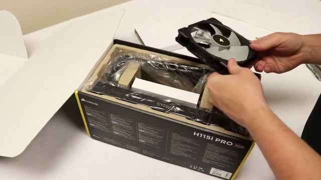 Corsair H115i Pro RGB AIO CPU cooler UNBOXING смотреть онлайн
