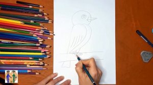 Что нарисовать из цифры 2 (птичка). Онлайн-школа рисования "Малевашки"