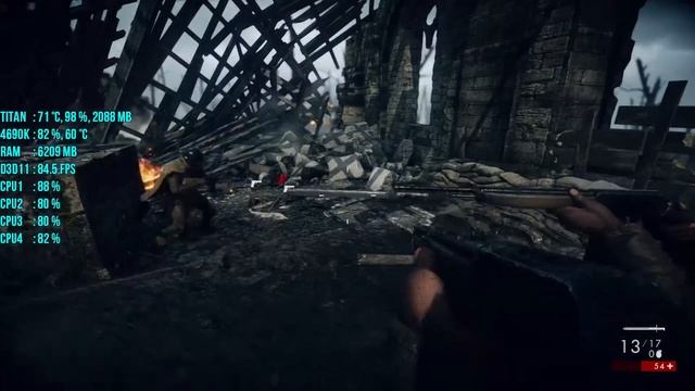 Battlefield 1 : Max Settings FPS Test GTX Titan OC I5 4690K смотреть онлайн