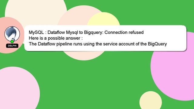 MySQL : Dataflow Mysql to Bigquery: Connection refused смотреть онлайн