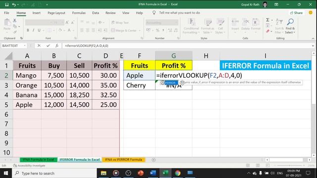 IFNA Formula in Excel смотреть онлайн