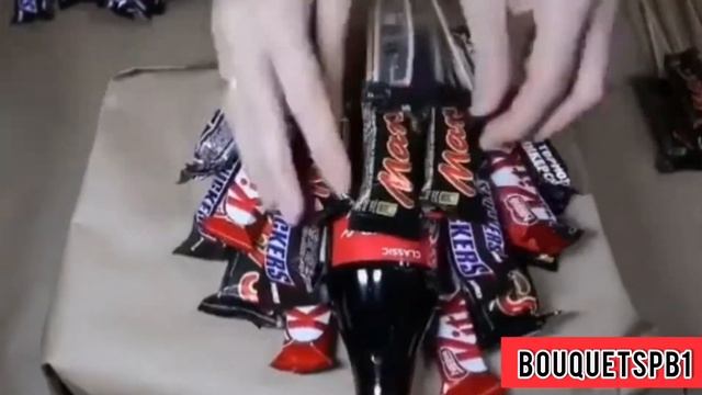 Съедобный букет. Букет из колы и шоколада. Мастер класс смотреть онлайн