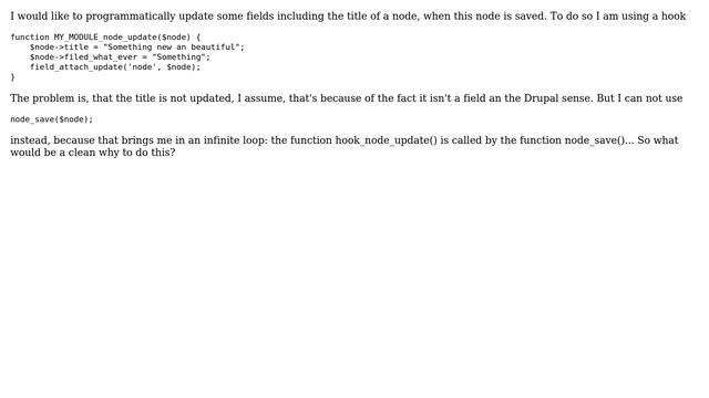 Drupal: How to programmatically update node title? смотреть онлайн