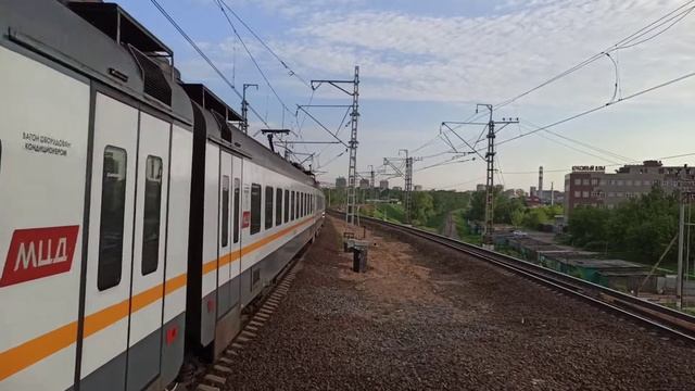 Окружна Московское наземное метро прибывает поезд ЭП2д до Кубинка-1 смотреть онлайн