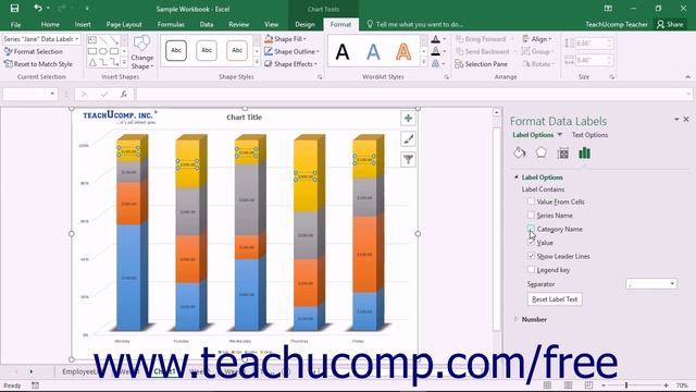 Excel 2016 Tutorial Formatting Data Labels Microsoft Training Lesson смотреть онлайн