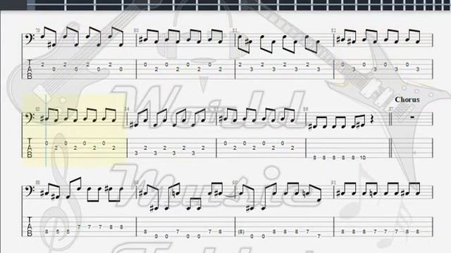 In Flames Ordinary Story BASS GUITAR TAB смотреть онлайн