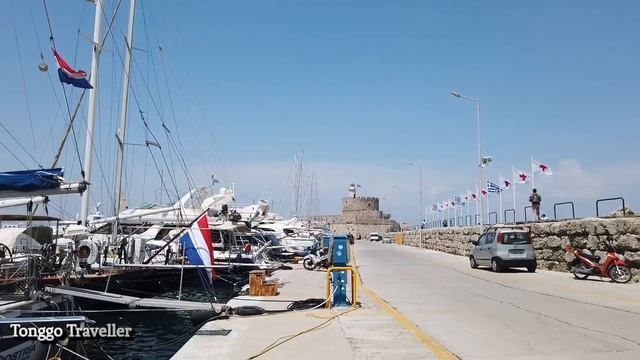 Rhodes, Greece (Mandraki Harbour Virtual Walk) смотреть онлайн
