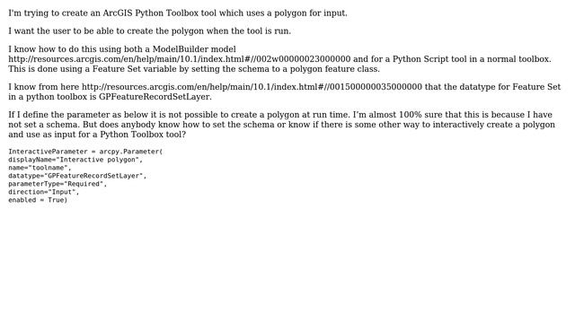 GIS: Defining Feature Set parameter for ArcGIS Python Toolbox tool? смотреть онлайн