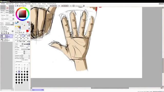 Рисуем руки в Paint tool SAI draw hands (часть 2) смотреть онлайн