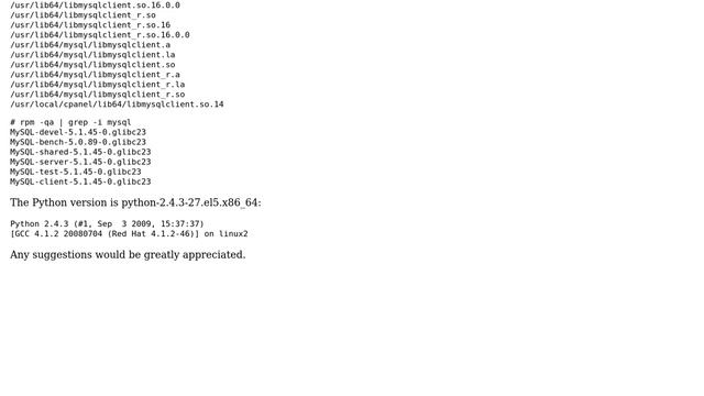 Installing MySQL-python via yum / missing dependency / incompatibility? смотреть онлайн